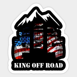 King off road jeep drive to the mountain Sticker